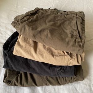 Four Pack H&M Mens Shorts Green Beige Black